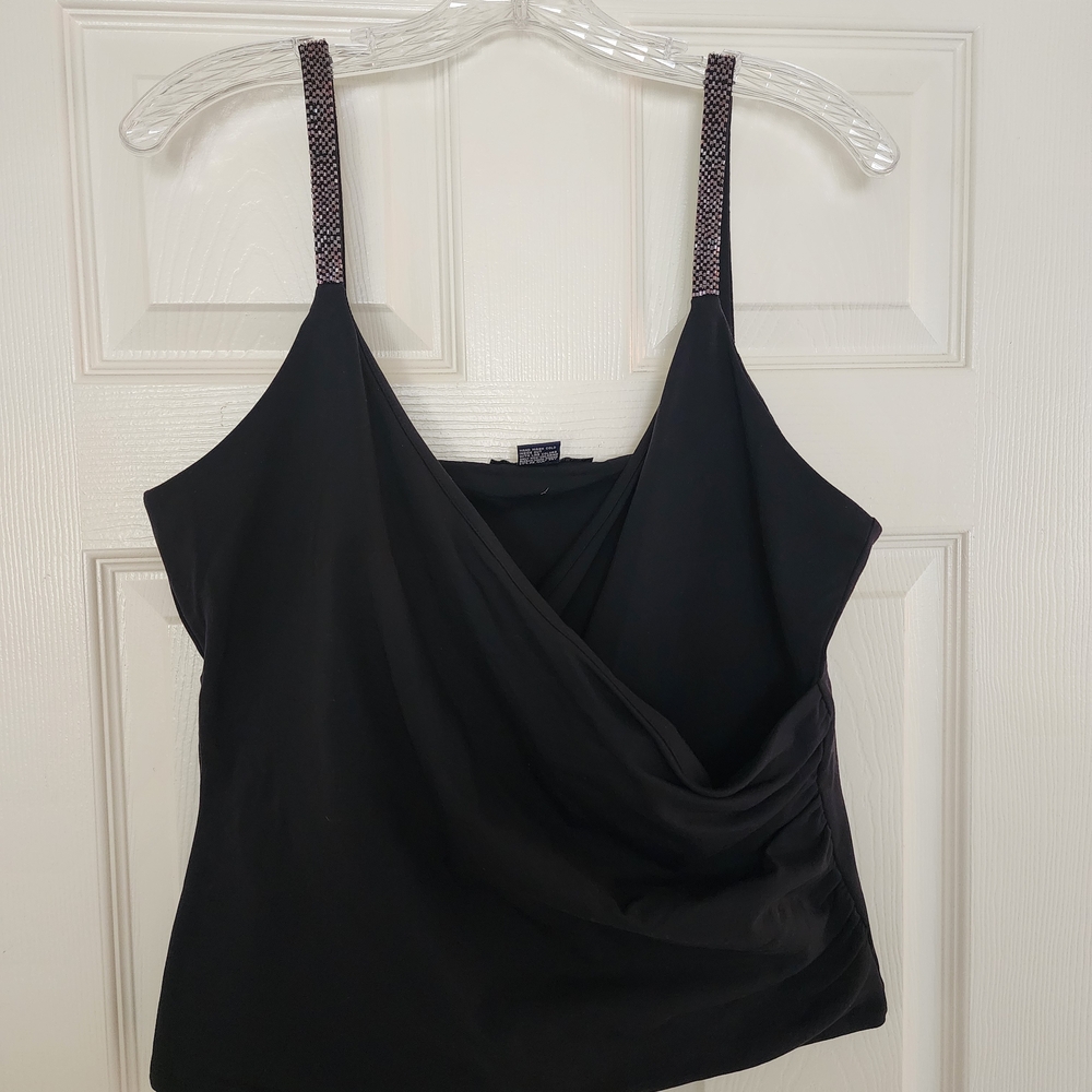 Boston Proper Black Camisole with Glitter Straps